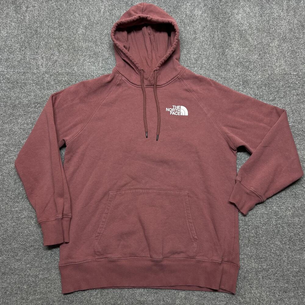 The North Face Hoodie Womens Large Fleece Pullover Graphic Logo Raglan